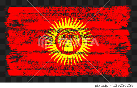 Kyrgyzstan flag in grunge style 129256259