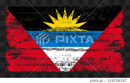 Antigua and Barbuda flag in grunge style 129256287