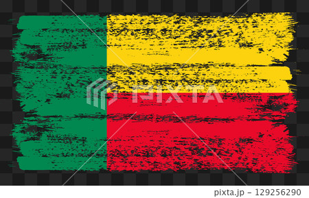 Benin flag in grunge style 129256290