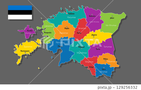 Vector map of Estonia 129256332