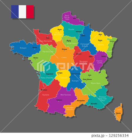 Vector map of France Vector map of France 129256334