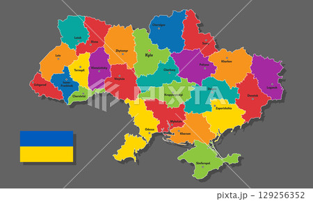 Vector map of Ukraine Vector map of Ukraine 129256352