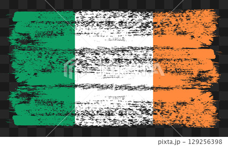 Ireland flag in grunge style Ireland flag in grunge style 129256398