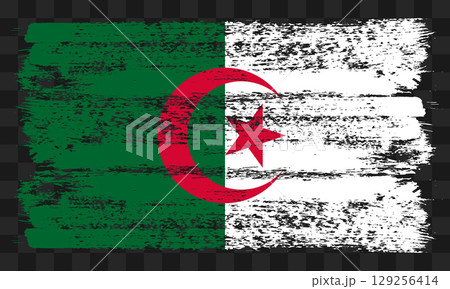 Algeria flag in grunge style 129256414