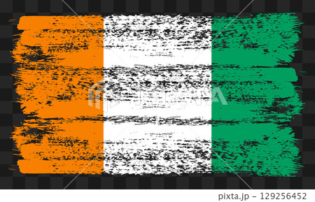 Ivory Coast flag in grunge style 129256452