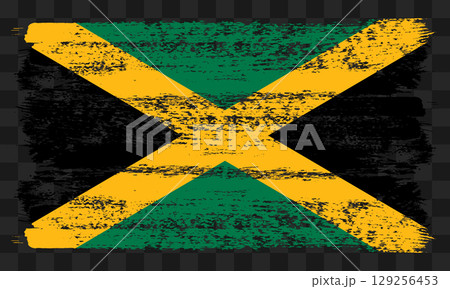 Jamaica flag in grunge style 129256453
