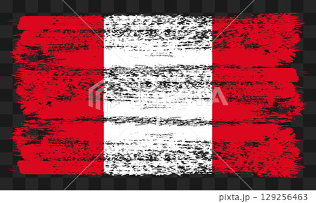 Peru flag in grunge style 129256463