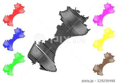 Folkestone and Hythe Non-metropolitan district (United Kingdom of Great Britain and Northern Ireland, ceremonial county Kent, England) map vector illustration, scribble sketch Shepway map Folkestone and Hythe Non-metropolitan district (United Kingdom of Great Britain and Northern Ireland, ceremonial county Kent, England) map vector illustration, scribble sketch Shepway map 129256498