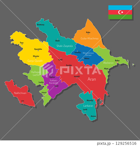 Vector map of Azerbaijan 129256516