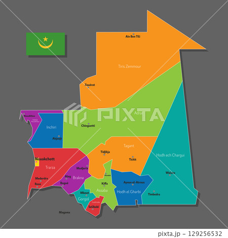 Vector map of Mauritania 129256532