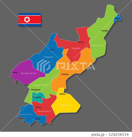 Vector map of North Korea 129256534