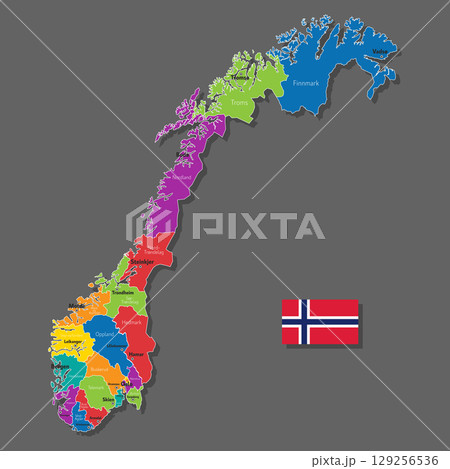 Vector map of Norway 129256536