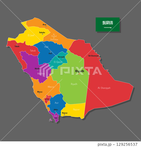 Vector map of Saudi Arabia Vector map of Saudi Arabia 129256537