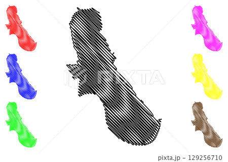 London Borough of Hammersmith and Fulham (United Kingdom of Great Britain and Northern Ireland, Ceremonial county and region Greater London, England) map vector illustration, scribble sketch map 129256710