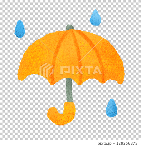 可愛的雨傘手繪插畫素材 129256875