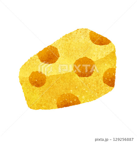 かわいいチーズの手描きイラスト素材 129256887