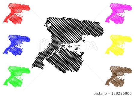 Medway Unitary authority, Non-metropolitan borough (United Kingdom of Great Britain and Northern Ireland, ceremonial county Kent, England) map vector illustration, scribble sketch map Medway Unitary authority, Non-metropolitan borough (United Kingdom of Great Britain and Northern Ireland, ceremonial county Kent, England) map vector illustration, scribble sketch map 129256906