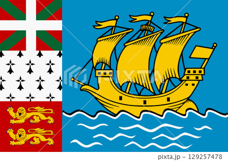 Saint Pierre and Miquelon flag background 129257478