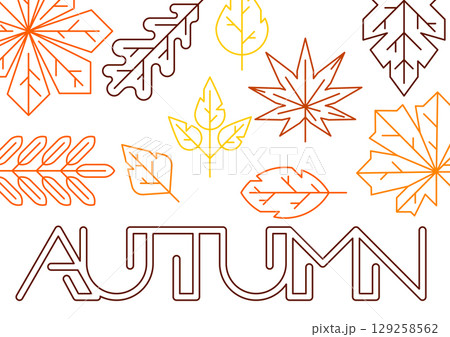 Background with autumn leaves. Illustration with various foliage. 129258562