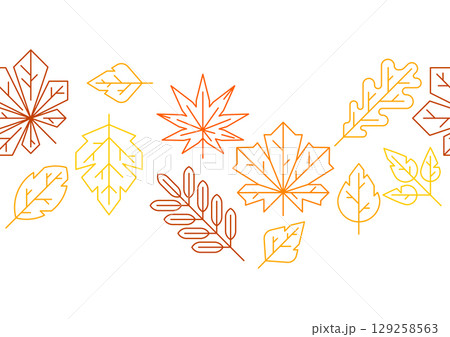 Pattern with autumn leaves. Background with various foliage. 129258563