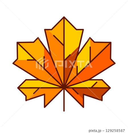Illustration of maple leaf. Decorative autumn foliage. Illustration of maple leaf. Decorative autumn foliage. 129258587