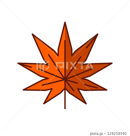 Illustration of autumn leaf. Decorative falling foliage. Illustration of autumn leaf. Decorative falling foliage. 129258592