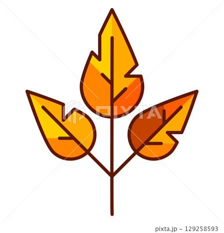 Illustration of autumn leaf. Decorative falling foliage. 129258593