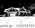 House with snow on the ground 129258769