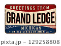 Greetings from Grand Ledge vintage rusty metal sign 129258808