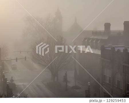 foggy morning in rock hill south carolina 129259453