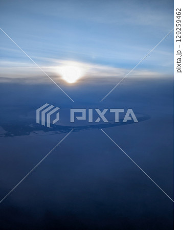 flying over cape cod massachusetts early morning at sunrise flying over cape cod massachusetts early morning at sunrise 129259462