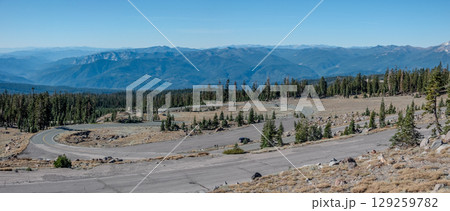 Mount Shasta in northern California with blue sky 129259782