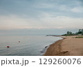 evening beach scenes at issyk-kul lake in kyrgyzstan central asia 129260076