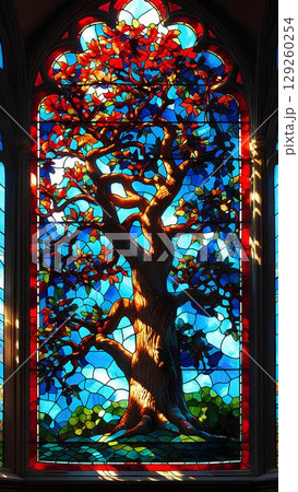 背景素材_ステンドグラス 背景素材_ステンドグラス 129260254