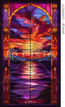 背景素材_ステンドグラス 背景素材_ステンドグラス 129260257
