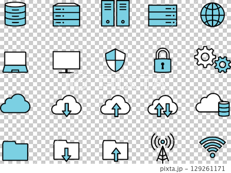 IT network icon set 129261171