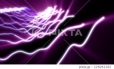 Pulsating violet and magenta light streams ripple across a digital landscape with glowing dotted lines and deep black gaps Pulsating violet and magenta light streams ripple across a digital landscape with glowing dotted lines and deep black gaps 129261281
