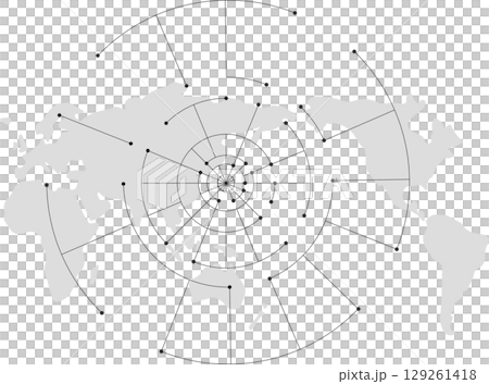 世界地図と歯車の連動で動く世界経済 129261418