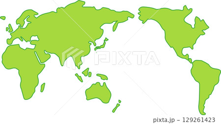 世界地図のシンプルなイラスト 世界地図のシンプルなイラスト 129261423