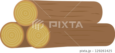 シンプルな丸太のイラスト 129261425