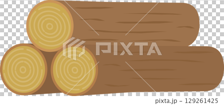 シンプルな丸太のイラスト 129261425