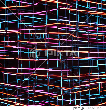 Fractured Digital Line Canvas 129261450