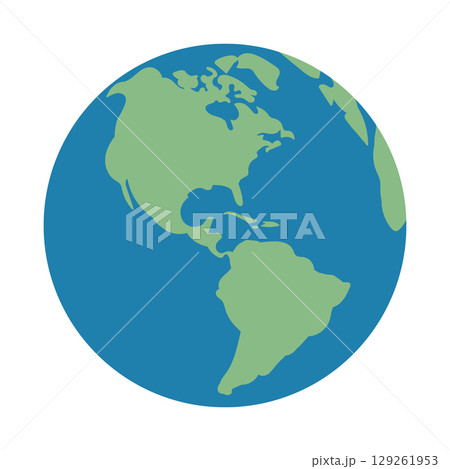 北アメリカと南アメリカが見える地球イラスト 129261953