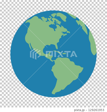 北アメリカと南アメリカが見える地球イラスト 129261953