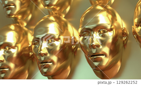 The Gold face for Abstract Background concept 3d Rendering. The Gold face for Abstract Background concept 3d Rendering. 129262252