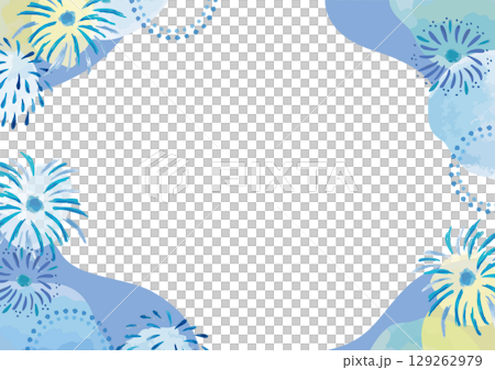 夏季煙火促銷活動橫幅框架 129262979