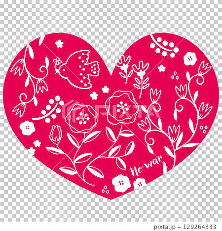 A cute heart shaped design featuring Scandinavian-style illustrations to promote peace and oppose war. A cute heart shaped design featuring Scandinavian-style illustrations to promote peace and oppose war. 129264333