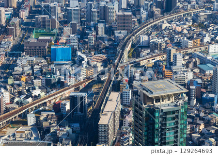 大阪都市風景 あべのハルカス ハルカス300からの眺望 大阪都市風景 あべのハルカス ハルカス300からの眺望 129264693