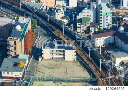 大阪都市風景　あべのハルカス　ハルカス300からの眺望 129264695