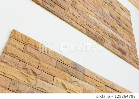 brown old brick wall background, exterior design for home 129264788